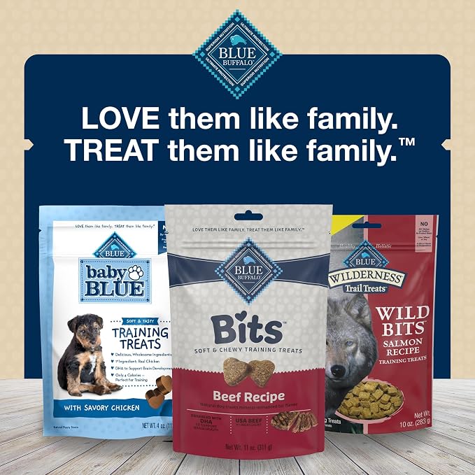 Blue Buffalo Bits Beef Training Treats, 4 oz | Real Beef First, DHA for Cognitive Development, No Chicken By-Product Meals, Free from Red Dye 40