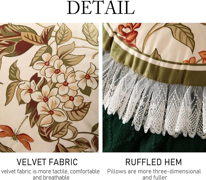 Designer Velvet Throw Pillow Covers,Set of 2,Diameter 16"-Grace D | Pillow Cover,Concealed Zipper Design,Dragonfly Pattern,Sofas,Bedroom,Living Room,Lounge Chairs,All Season Home Decor