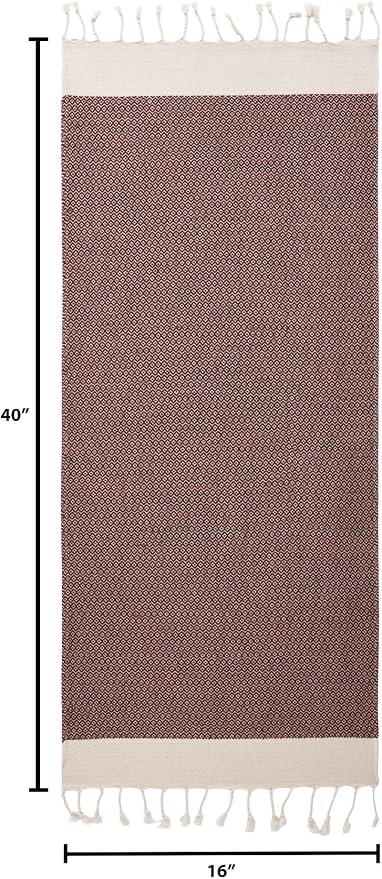 BAY LAUREL Turkish Hand Towel – Pack of 2 | Soft & Absorbent Decorative Towels for Bathroom, Hand, Face, Hair, Gym, Yoga, SPA, Kitchen & Tea | Boho Decor (Orange, Diamond 16x40 Inches (Set of 2)