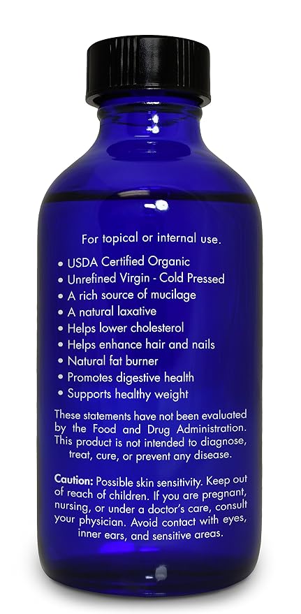 Organic, Flaxseed Oil, Liquid, Supplement, for Cooking, Hair – 100% Pure, Flaxseed Oil, by Zongle Therapeutics, 4 OZ