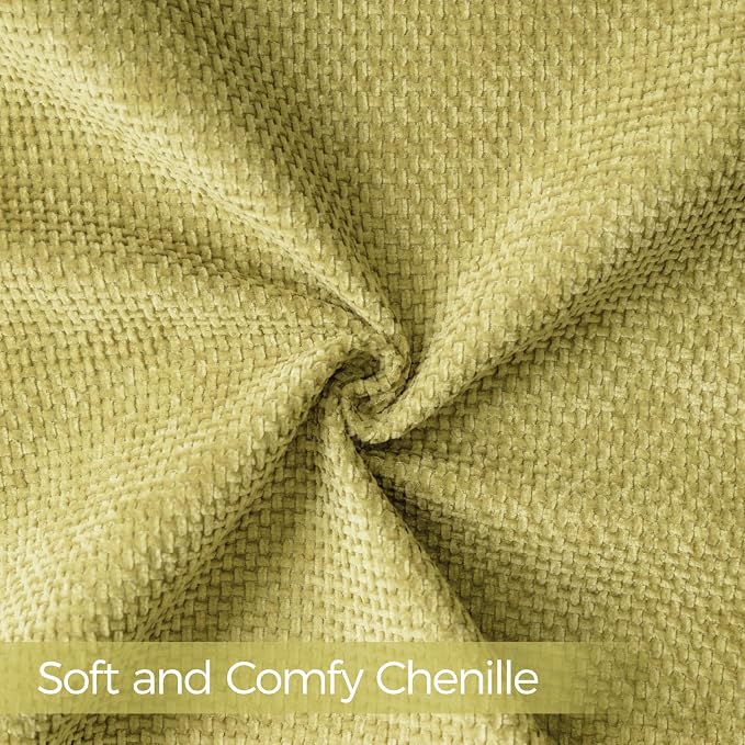 a moment Yellow-Green Chenille Throw Pillow Covers 12x20 Inch Pack of 2 Modern Decorative Throw Pillow Covers Farmhouse Cross Covers Home Decor for Sofa Bedroom Living Room