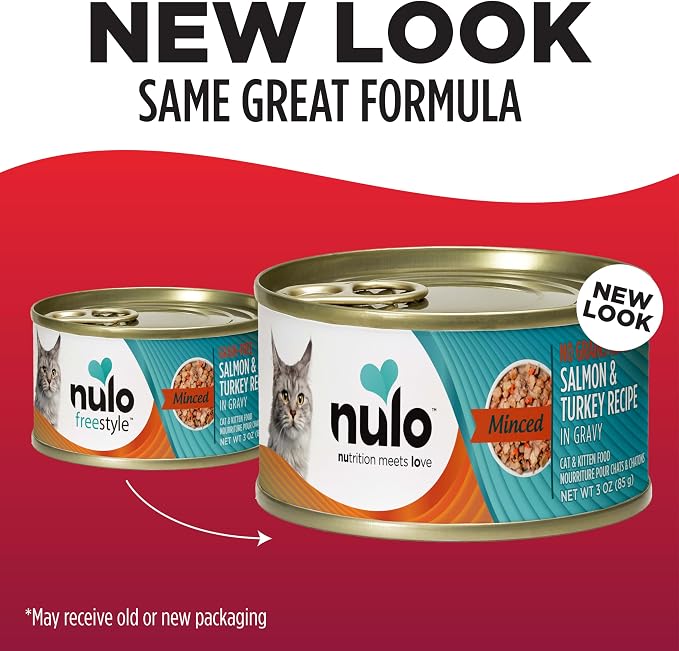 Nulo Freestyle Grain-Free Minced Wet Canned Food for Cats and Kittens, Salmon & Turkey, 3 Ounce, 24 Cans