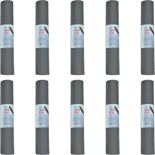 10-Pack Yoga Mat, 68" x 24" Non Slip Exercise Mat, 4mm Thick Gym Mat for Fitness and Stretching, Bulk Non Toxic Yoga Mats for Schools and Studios
