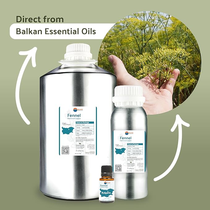 Fennel Essential Oil (Sweet Fennel) - Direct from Balkan Essential Oils - Pure Aromatherapy Diffuser Oils | 100% Pure Therapeutic Grade Natural Aceite de Hinojo 2lbs