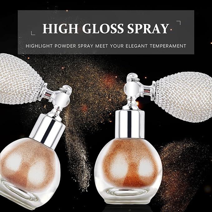 Glitter Spray, Versatile Glitter Spray for Hair and Body Cosmetic, Highlighter Powder for Women, Body Shimmer for Party, Music Festival and Wedding #Pink