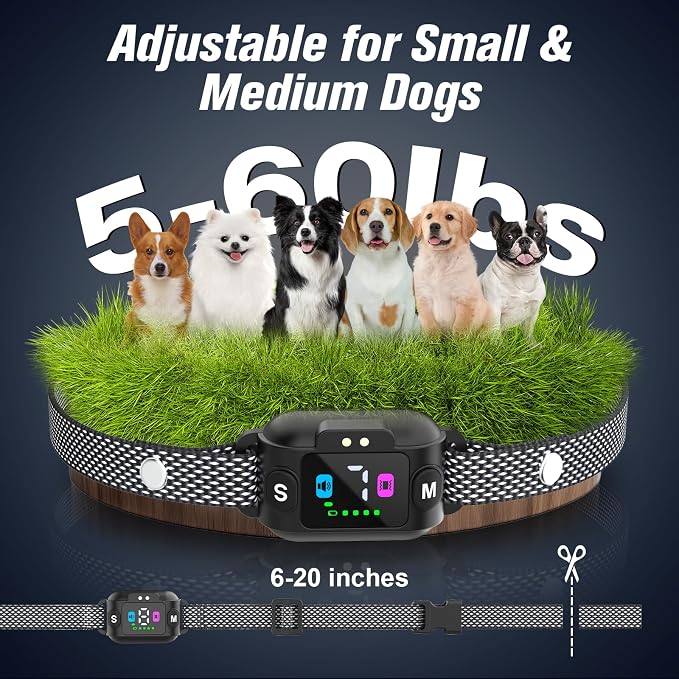 Smart No Shock Bark Collar, Beep Vibration Modes Collar