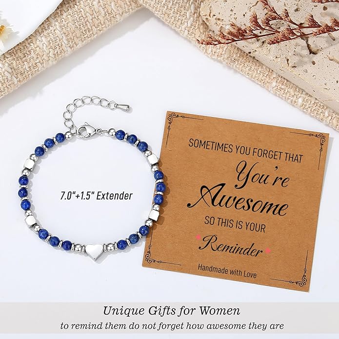 TONY & SANDY Tiny Beaded Bracelets for Women, Sometimes You Forget You're Awesome Gift, Unique Gifts for Women, Mom, Daughter, Wife, Coworker, Best Friend, Bestie, Granddaughter