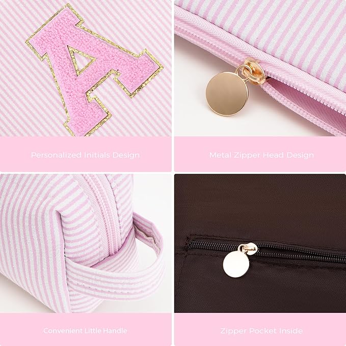Gifts for Teen Girls Women - Birthday Gifts for 10 11 12 13 14 15 16 17 18 Years Old Girl,Makeup Bag Cosmetic Bag,Teacher Gift Trendy Stuff Toiletry Bag - Pink,A