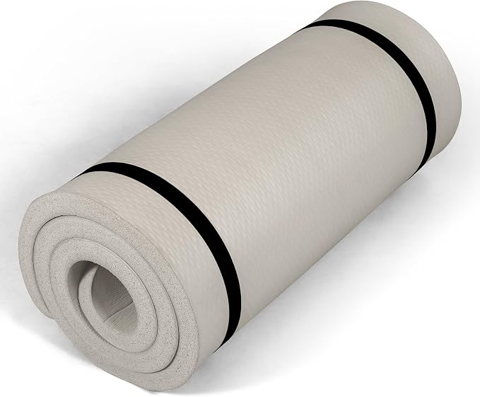 Tone Fitness 1-Inch Thick Yoga Mat | High-Density, Non-slip Exercise Mat with Carrying Strap for Yoga, Pilates, & Home Gym Workouts | Multiple Options