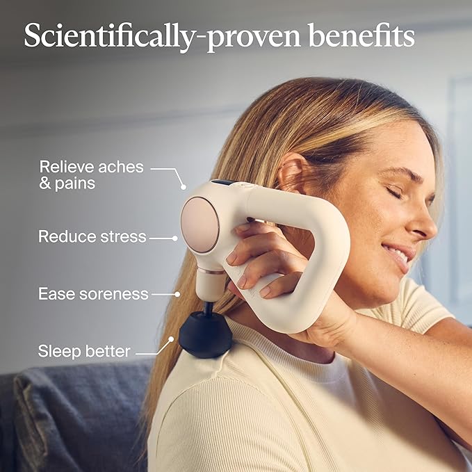 TheraGun Sense (1st Generation) by Therabody - Deep Tissue Massage Gun with Preloaded Routines for Stress Relief, Pain Relief & Muscle Soreness in Neck, Back, Leg, Knee, and Shoulder (White)