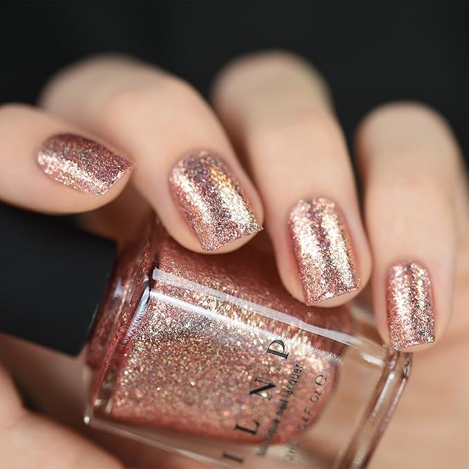 ILNP Juliette Holographic Nail Polish, Rose Gold