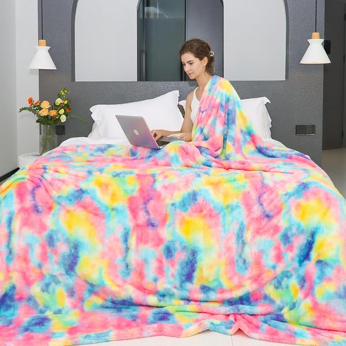 MUGD Lightweight Blanket Fleece Big Blanket Fuzzy Throw Blanket for Bed King Size
