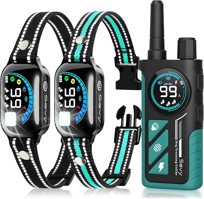 Sevy Buzzy 2-in-1 Dog Bark Collar & Dog Shock Collar with Remote for 2 Dogs