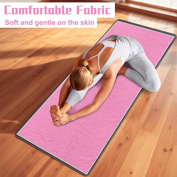 Yoga Towel, Ultra-Absorbent Yoga Mat Towel for Hot Yoga Towel Non Slip, Featuring Ultra-Stylish Prints, Ideal for Workouts, Hot Yoga, Bikram, Pilates Equipment,72 x 27 in,Pink