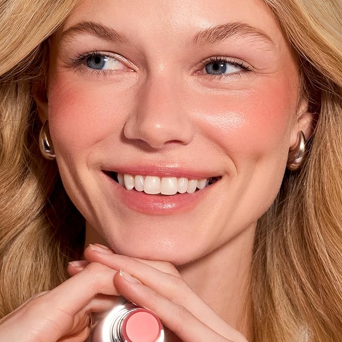 EarthsCure Cream Blush Stick (Peach Rose) - Multi-Use Cheek, Lip & Eye Tint - Buildable Hydrating Formula, Natural Dewy Finish - 1 Piece