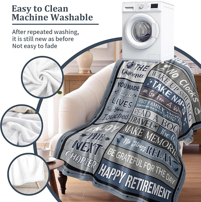 Retirement Gifts for Men/Women 2026, Retirement Blanket for Men 80"x60" | Men Retirement Gifts, Happy Retired Gifts Throw for Male, Teacher, Coworker, Dad