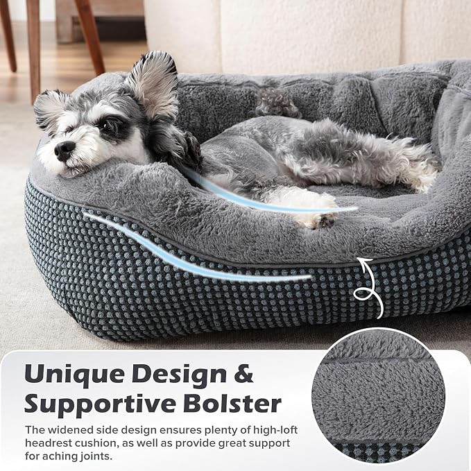 XL Dog Beds Large Sized Dog, Washable Orthopedic Warming Soft Sleeping Durable with Anti-Slip Bottom