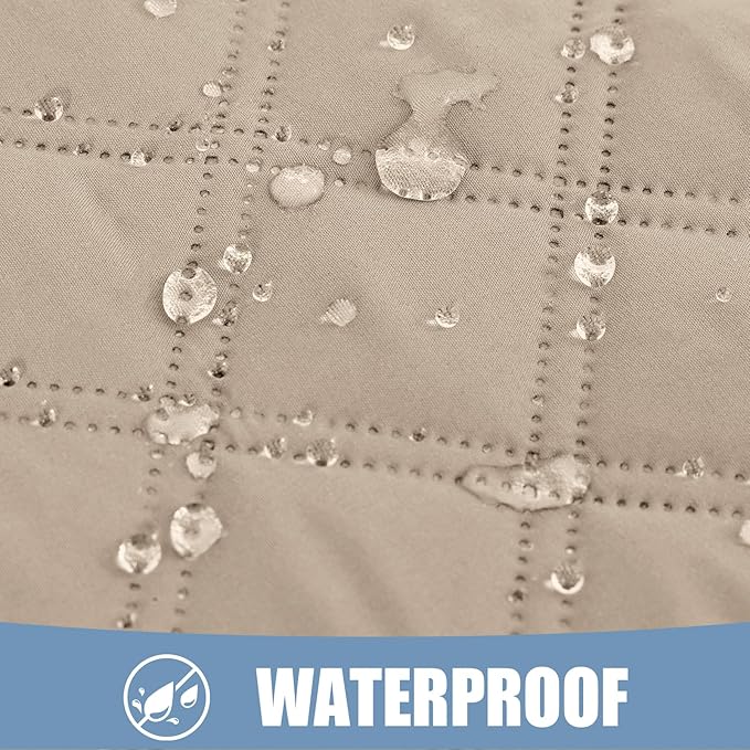 Smiry Waterproof Reversible Pet Couch Covers for Dogs | Pet Friendly, Soft Fabric, Washable Sofa Furniture Protector for Dogs Cat Kids, Checkered (40"x80", Taupe/Taupe)