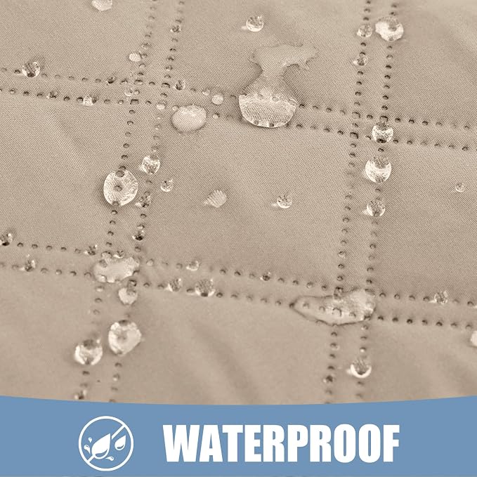 Smiry Waterproof Reversible Pet Couch Covers for Dogs | Pet Friendly, Soft Fabric, Washable Sofa Furniture Protector for Dogs Cat Kids, Checkered (40"x80", Taupe/Beige)