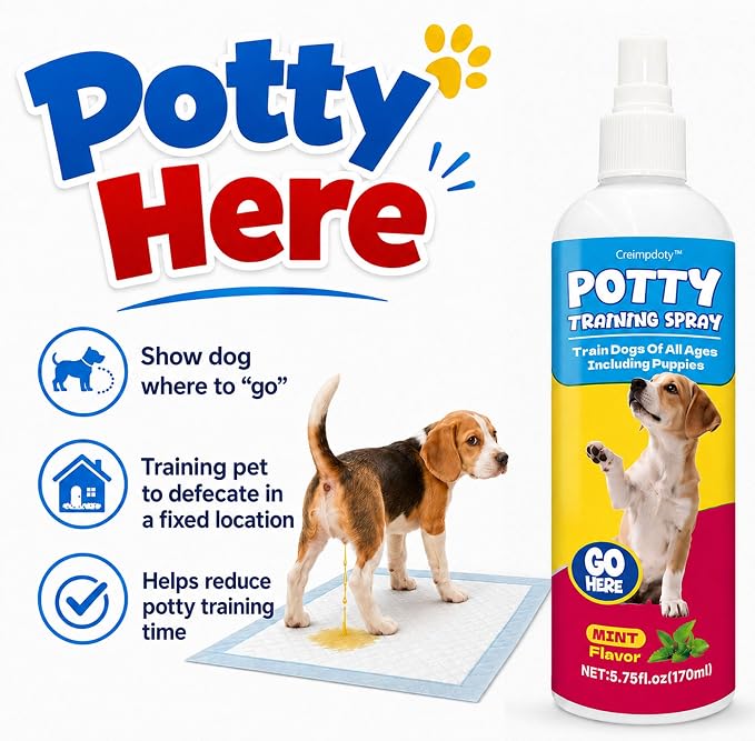 Dog Potty Training Spray Set, Puppy Pee Spray, Stops Urination & Marking, Indoor & Outdoor Potty Training for Dogs & Puppies, Essential Tools for Dog Training (5.75 fl oz, 2-Pack)