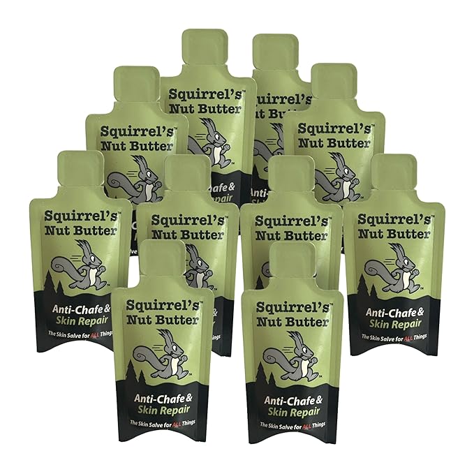 Squirrel's Nut Butter Anti Chafe Adventure Packet | Compact and All Natural Chafing & Skin Care for Athletes, Runners & Adventurers | Thighs, Arms, Pack Straps & More, Original, 9ml