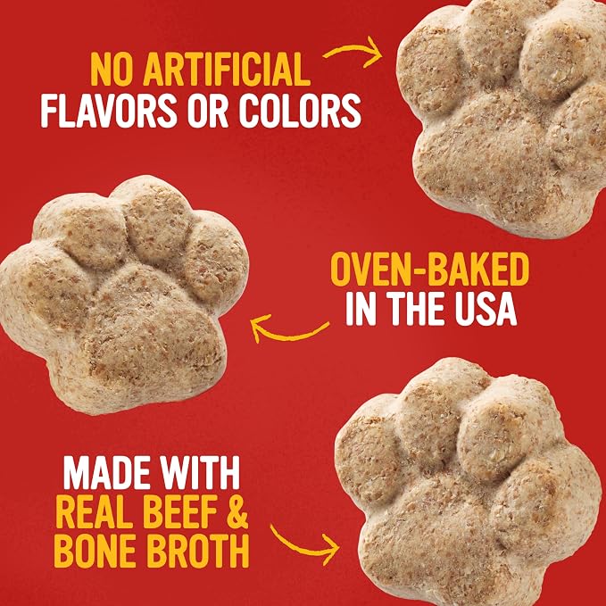 Blue Dog Bakery, More Crunch Beef Broth Biscuit, Medium Dog Treats 18oz 3pk | Crunchy Oven-Baked Dog Treat Biscuits, Made with Real Beef & Bone Broth & Other Real Premium Wholesome Ingredients in the USA