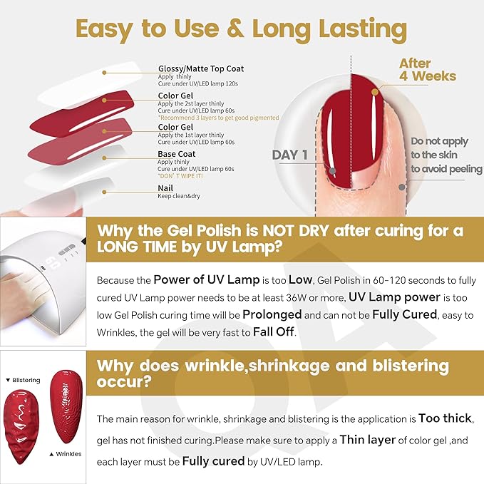 YTD Likomey Gel Nail Polish,15ml Blood Red Soak Off UV Nails Gel,Salon Home DIY Nail Art Manicure and Pedicure Gel Varnish,CS412