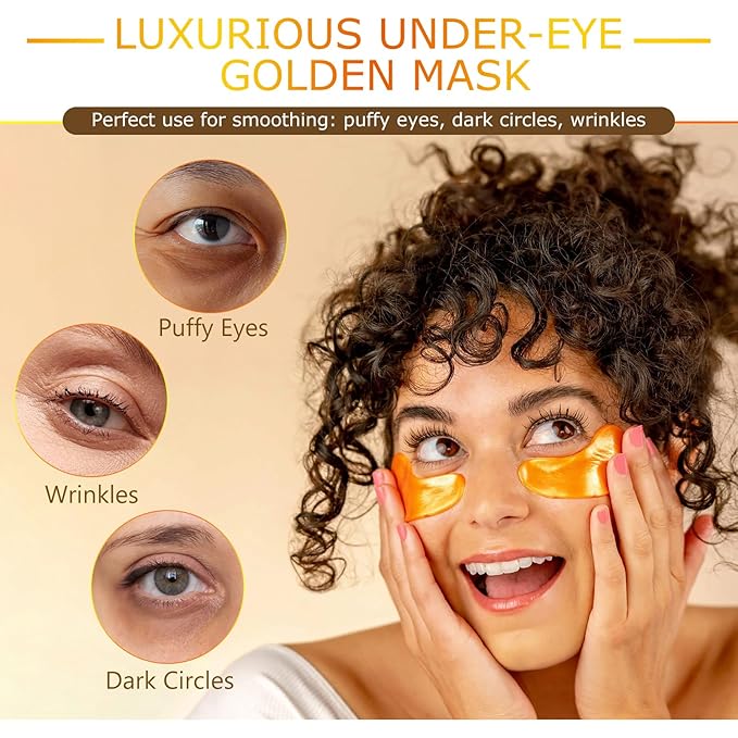 Under Eye Patches for Puffy Eyes and Dark Circles (20 Pairs) Collagen Eye Patches with Hyaluronic Acid & Niacinamide, Eye Mask for Moisturizing, Fine Lines, Dark Circles Under Eye Treatment