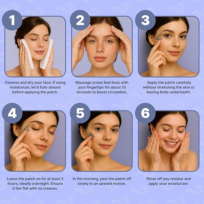 Crows Feet & Anti Aging Forehead Wrinkle Patches with Retinol, Niacinamide & Collagen | Anti Wrinkle Face Tape for Eleven Lines, Smile Lines & Eye Wrinkles | Overnight Wrinkle Patches for Women & Men