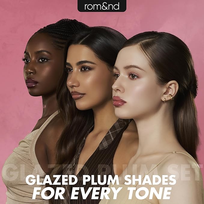 rom&nd Volume Hack Trio Glazed Plum Lip Set | Plumping, Hydrating K-Beauty Lip Kit for High-Shine, Irresistible Pouts