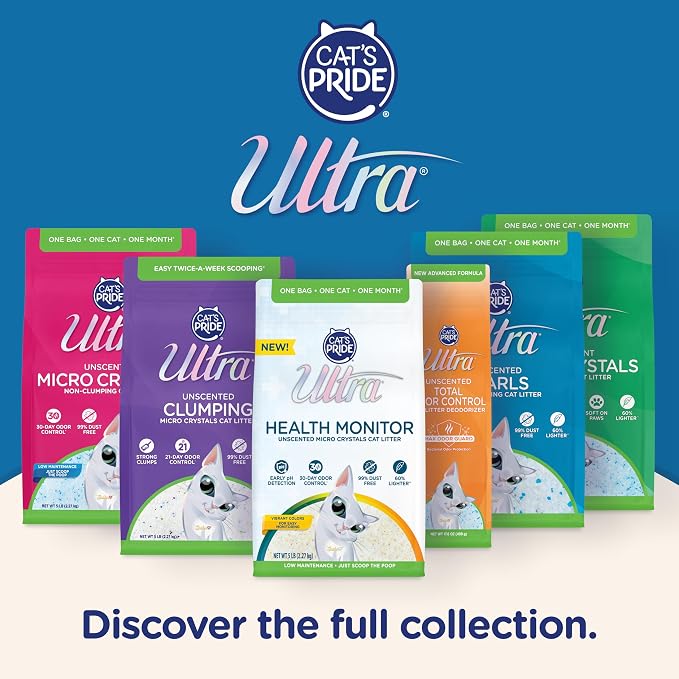 Ultra Micro Crystals UNSCENTED Premium Non-CLUMPING CAT Litter, 5-LB Bag (Pack of 2)