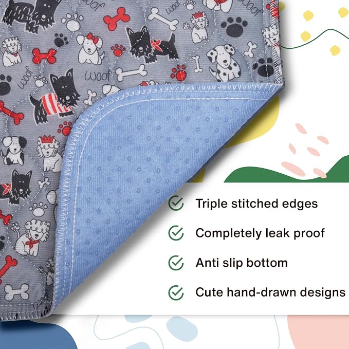 Caldwell's Pet Supply Co. 24x36 Potty Pads, Medium, Set of 2 | Washable, Reusable, Waterproof, For Dogs, Puppy Potty Mat