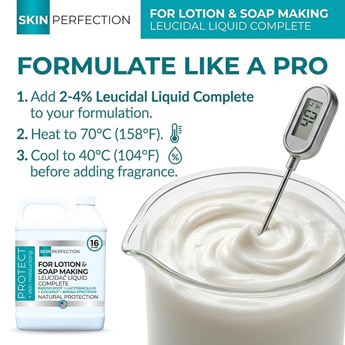 Skin Perfection Leucidal SF Complete Advanced Protection Natural Preservative Alternative Lactobacillus Coconut Soap, Skincare, Cosmetics, and Lotion Making 16 ounce