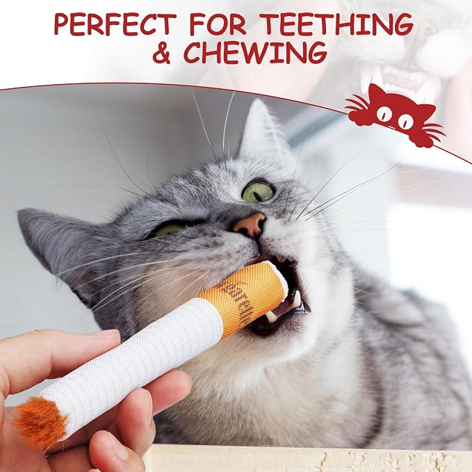 Nocciola 3 Pack Catnip Toys for Cats, Funny Cat Toys Filled with 100% Pure Organic Catnip, Safe Kitten Teething Chew and Kicker Toys, Stress Relieving Fun for Indoor Cats,Red