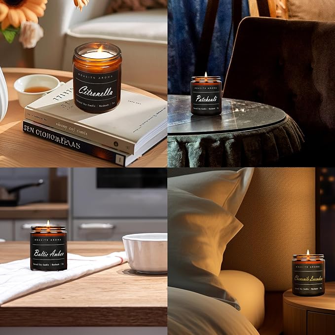 MOASITN Coffee Highly Scented Candles for Home| Organic Soy Aromatherapy Candle| Handmade Long Lasting Jar Candle| Candel Gift for Women,Men as Birthday,Housewarming,Relaxing,Christmas Gifts| 7oz