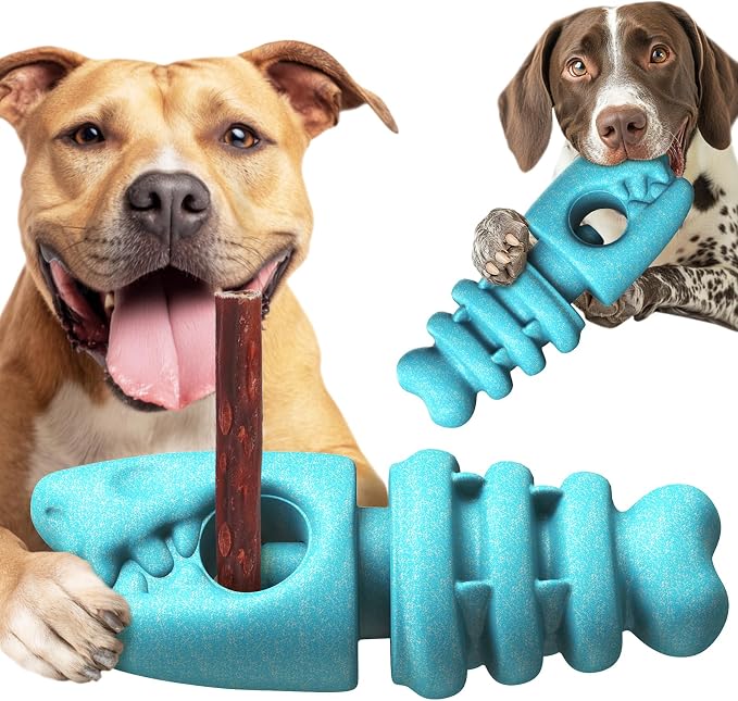 KADTC 2-in-1, Dog Bully Stick Holder, Tough Chew Toy for Aggressive Chewers