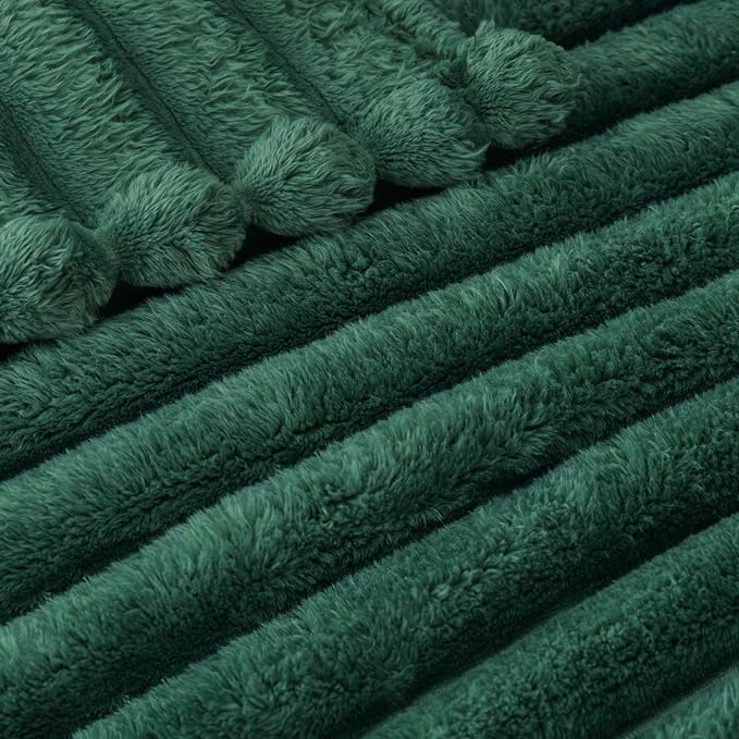 Exclusivo Mezcla Striped King Size Fleece Blanket for Bed, Couch, 90"x104" | Soft Breathable Cozy Bed Blankets, Lightweight Plush Fluffy Fuzzy Jacquard Decorative Blankets