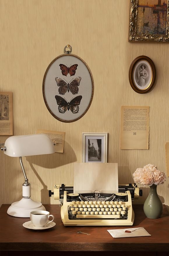 Vintage Butterfly Oval Wall Art, Neutral Antique Butterfly Sketch Oval Framed Wall Art, Waterproof Cottage Core Home Decor for Western Farmhouse Bedroom Living Room, Home Retro Decor Products, 04