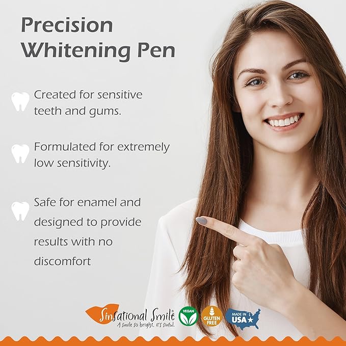 Sinsational Smile Teeth Whitening Pen, Up to 60 Treatments - Safe, Fast, Simple, Effective, Removes Stains, No Sensitivity, Enamel Safe, for Sensitive Teeth & Gums