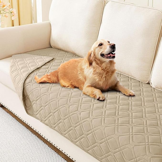 Waterproof Dog Bed Blanket - Soft Pet Blanket & Sofa Cover for Dogs | Reversible Washable Furniture Protector, Couch Covers for Pets (30x70 Inch, Taupe/Taupe)
