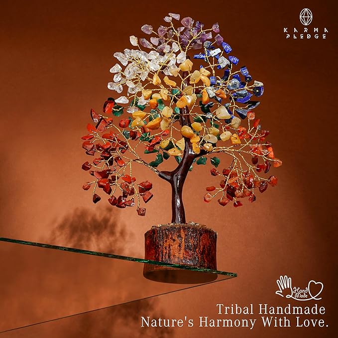 7 Chakra Tree of Life for Manifestation Unique Birthday Gifts for Women, Men, Friends, Handmade Home Office Decor Healing Crystal Tree for Money, Reiki, Good Luck, Anniversary Gifts for Her, Mom & Dad
