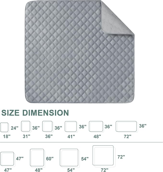 Eterish Reusable Washable Pee Pads for Dogs Large/Extra Large 36'' x 36'' 2 Pack, Absorbent Pet Puppy Dog Training Pads Non-Slip, Waterproof Whelping Potty Pads for Dogs Leak-Proof