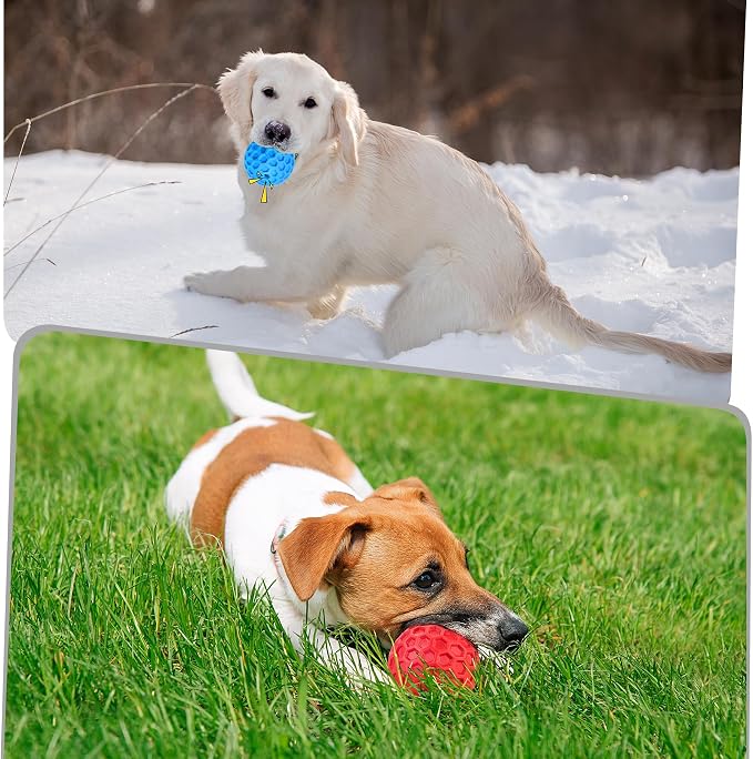 Squeaky Dog Toys for Aggressive Chewers, Indestructible Dog Balls for Aggressive Chewers, Squeaky Balls for Dogs, Interactive Toys for Large Dogs, Funny Heavy Duty Ball