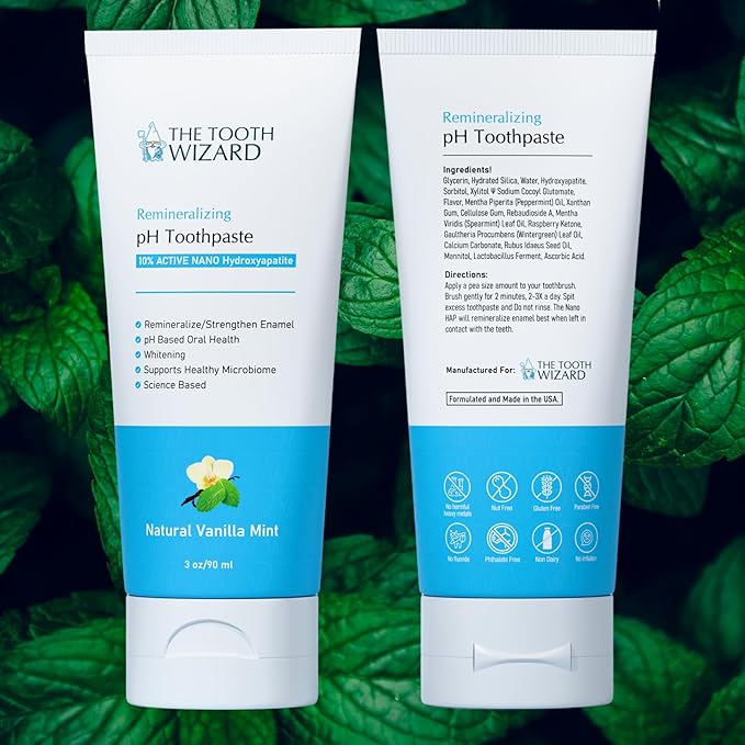 THE TOOTH WIZARD pH Balancing Toothpaste | Natural Vanilla Mint Flavor | Fluoride-Free | SLS-Free | Gentle Whitening | Supports Healthy Oral Microbiome | 3 oz