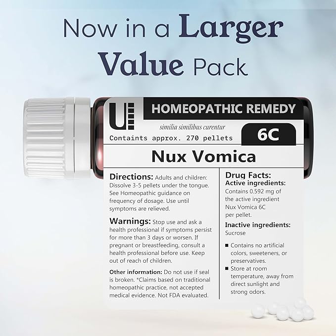 Nux Vomica 6C Homeopathic Remedy, 270 Pellets