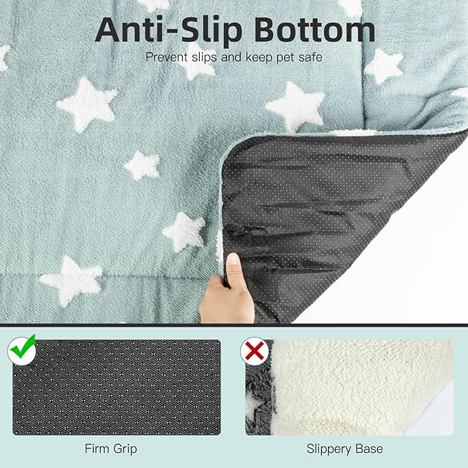 Mora Pets Dog Crate Pad Washable Cat Dog Bed for Crate Flat Pet Kennel Mat | Soft Dog Cat Bed Mat, Puppy Crate Pad for Dog Cages Cozy Sleeping Liner, Cute Pet Pillow Cushion Anti Slip Small Blue 24 x 18