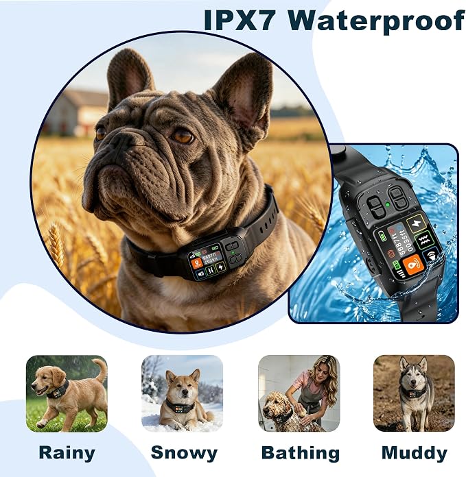 GPS Wireless Dog Fence System 2 in 1 Circular Rectangular Boundary 49-6500ft 3 Training Modes Magnetic Charging Waterproof No Subscription Dog Collar for All Dogs(Black Orange)