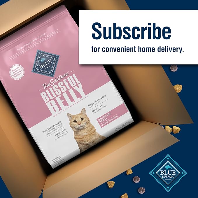 Blue Buffalo True Solutions Digestive Care Chicken Dry Cat Food, 11 lb | Adult Formula, Clinically Proven Prebiotic Fiber, Vet-Recommended High-Protein