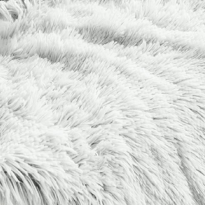 Best Friends by Sheri Original Calming Donut Dog Bed, Frost Gray, Large 36" | Machine-Washable Cover, Shag Faux Fur, Orthopedic Support, Sense of Security, Water-Resistant Base, Large Dogs Up to 100 lbs