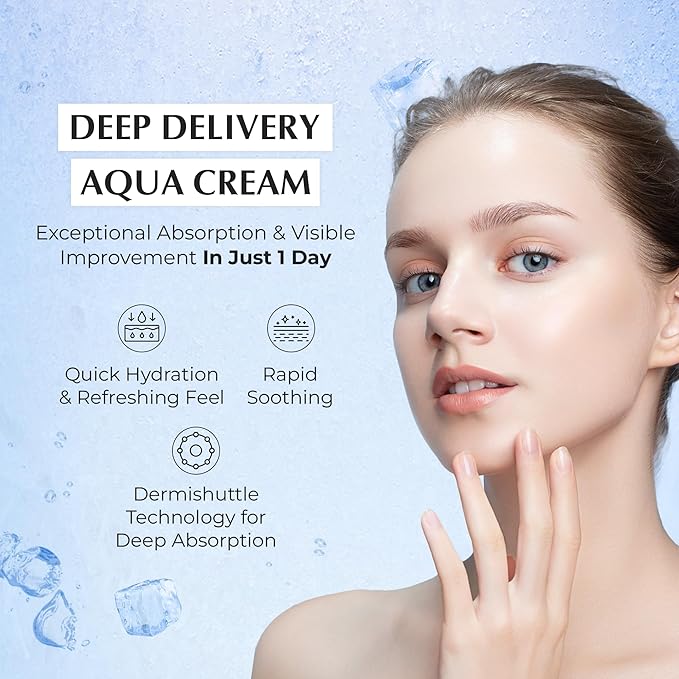 JEU'DEMEURE DermiShuttle DD Cream Aqua – Deep Hydration & Barrier Repair Moisturizer for Face, Neck & Hands – Peptide, Ceramide, Niacinamide, Hyaluronic Acid, Brightening Korean Skincare Cream